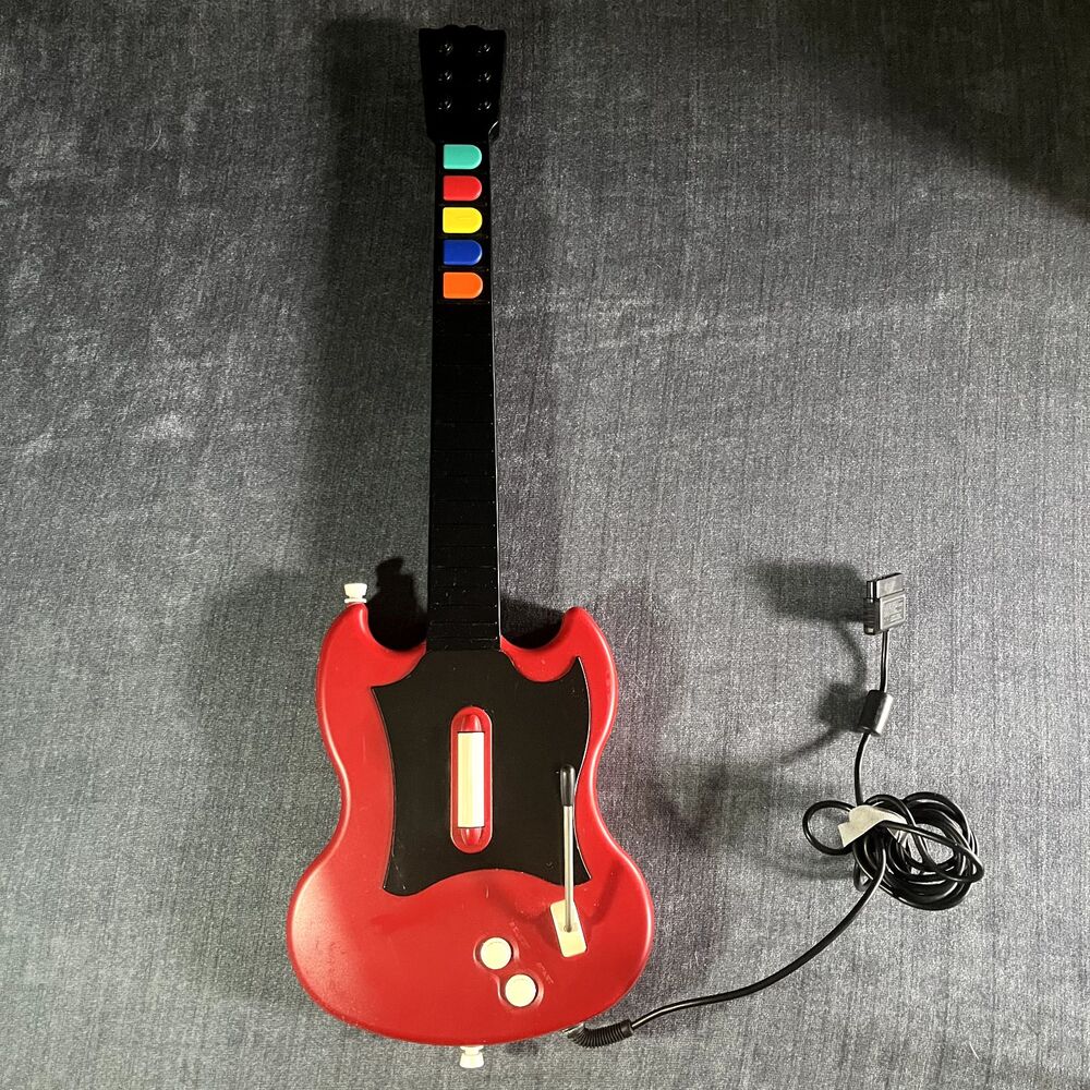 Playstation 2 Guitar Hero Gibson SG Red Octane Wired Controller PSLGH *no strap*